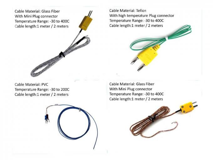 Dactylographiez la RDT de thermocouple de K avec le câble miniature de téflon de connecteur mâle du mâle 2