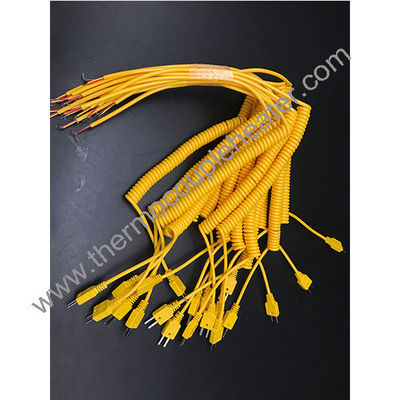 Cable de capteur rétractable à ressort enroulé pour thermocouple, RTD et thermistor