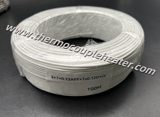 RTD PT100 câble d'extension en téflon isolé avec un bouclier en papier d'aluminium et un fil de drainage