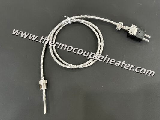 Thermocouple à baïonnette de type J avec protection de tuyau métallique de qualité industrielle