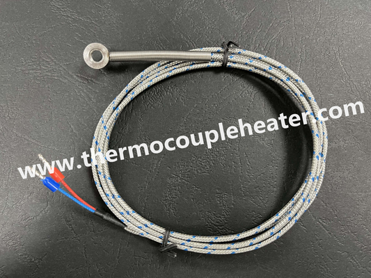 Capteur thermocouple avec borne d'anneau et câble blindé en acier inoxydable