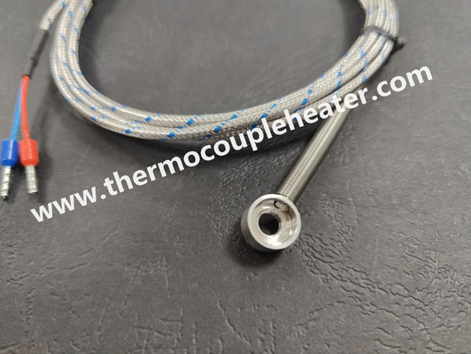 Capteur thermocouple avec borne d'anneau et câble blindé en acier inoxydable