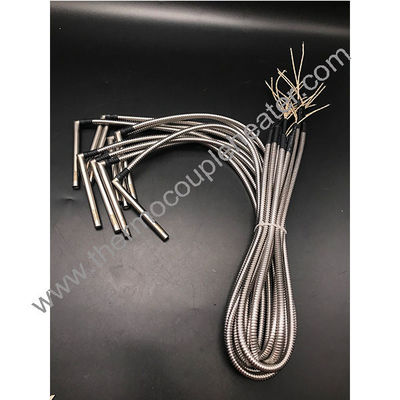 Élément de chauffage à cartouche électrique en forme de L avec tube métallique flexible