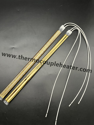 Lampes halogènes à double tube réflecteur en or tube de quartz chauffeur infrarouge