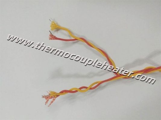 Cable de thermocouple de type K couple tordu rouge et jaune 0,71 mm