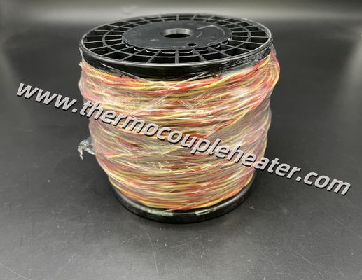 Cable de thermocouple de type K couple tordu rouge et jaune 0,71 mm