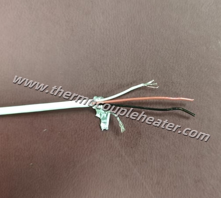 RTD PT100 câble d'extension en téflon isolé avec un bouclier en papier d'aluminium et un fil de drainage