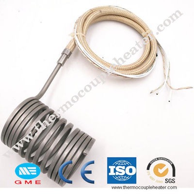 Type de ressort appareil de chauffage de bobine chaud de coureur avec la tresse d'acier inoxydable de corde du thermocouple 1M de K