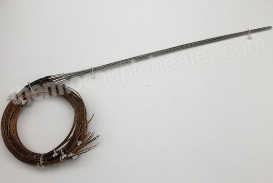 Dactylographiez la sonde de thermocouple de J pour le système chaud de coureur avec la tête en métal et le tube de rétrécissement