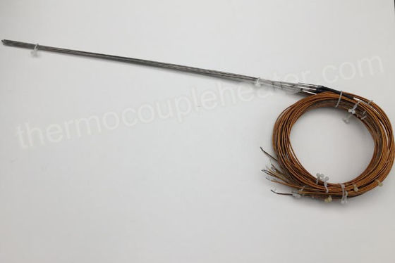 Dactylographiez la sonde de thermocouple de J pour le système chaud de coureur avec la tête en métal et le tube de rétrécissement