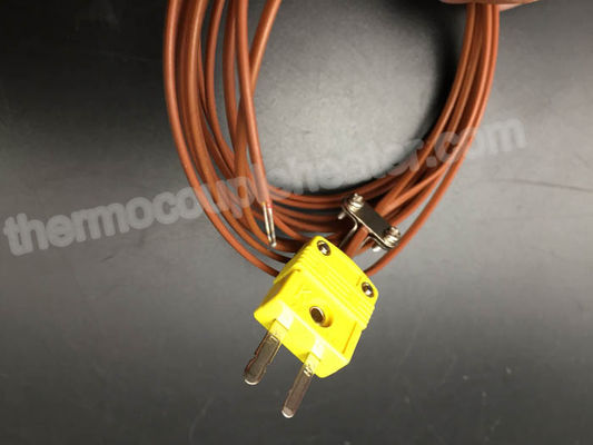 Dactylographiez la RDT de thermocouple de K avec le câble miniature de téflon de connecteur mâle du mâle 2