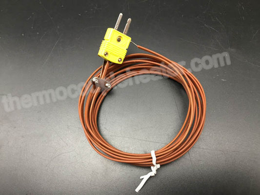 Dactylographiez la RDT de thermocouple de K avec le câble miniature de téflon de connecteur mâle du mâle 2