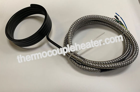 Appareils de chauffage de bobine incorporés du thermocouple 750℃ avec la douille de protection tressée de solides solubles