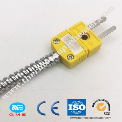 Type de K thermocouple blindé de câble de MI avec le fil d'extension de 2m
