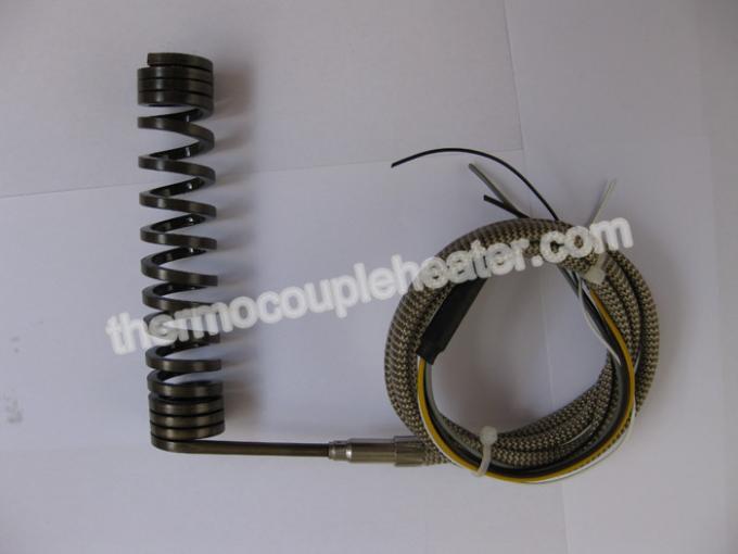 Mini appareil de chauffage de bobine fil de connexion de fibre de verre avec de thermocouple du type J ou du K d'acier inoxydable coquille 1m