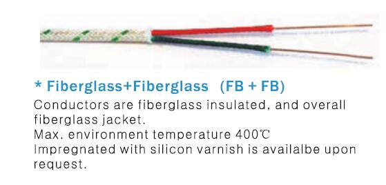 24 types de câble compensateurs de thermocouple d'A.W.G. douille de fibre de verre d'isolation de J